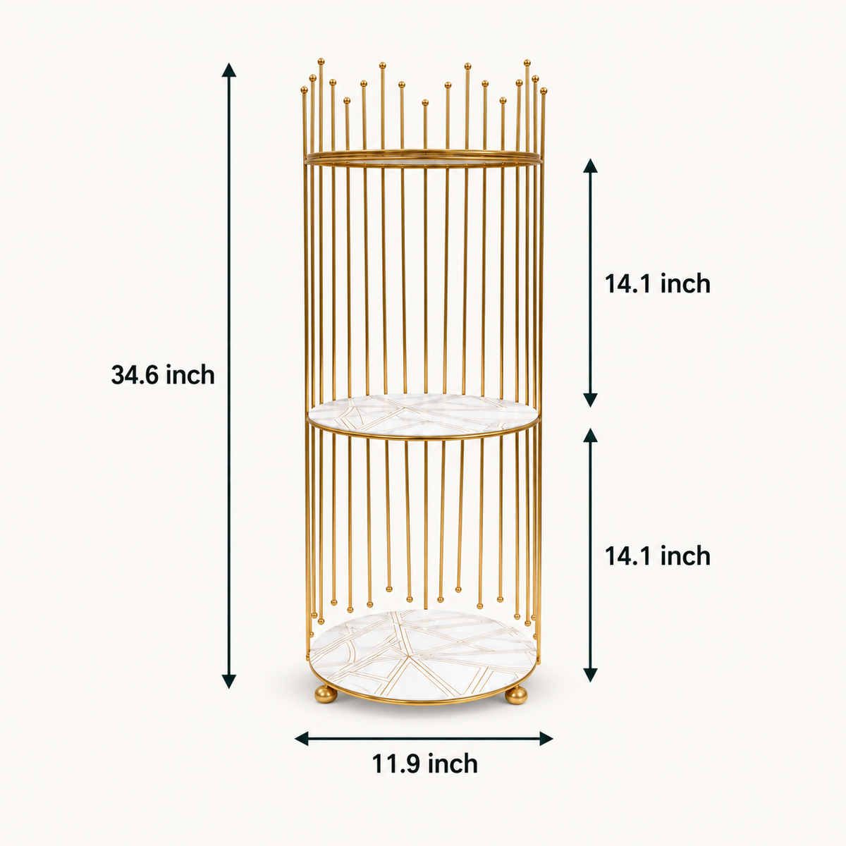 Royal Crown 3-Tier Display Tower by Matrix dimensions