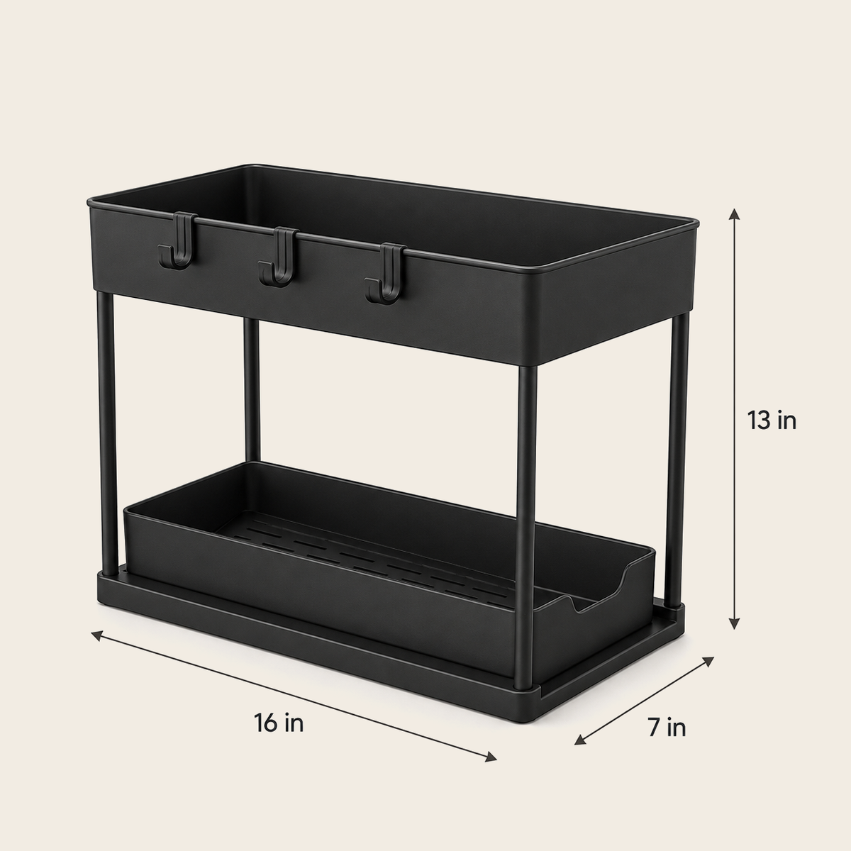2-Tier Sliding Under-Sink Organizer by Matrix dimensions