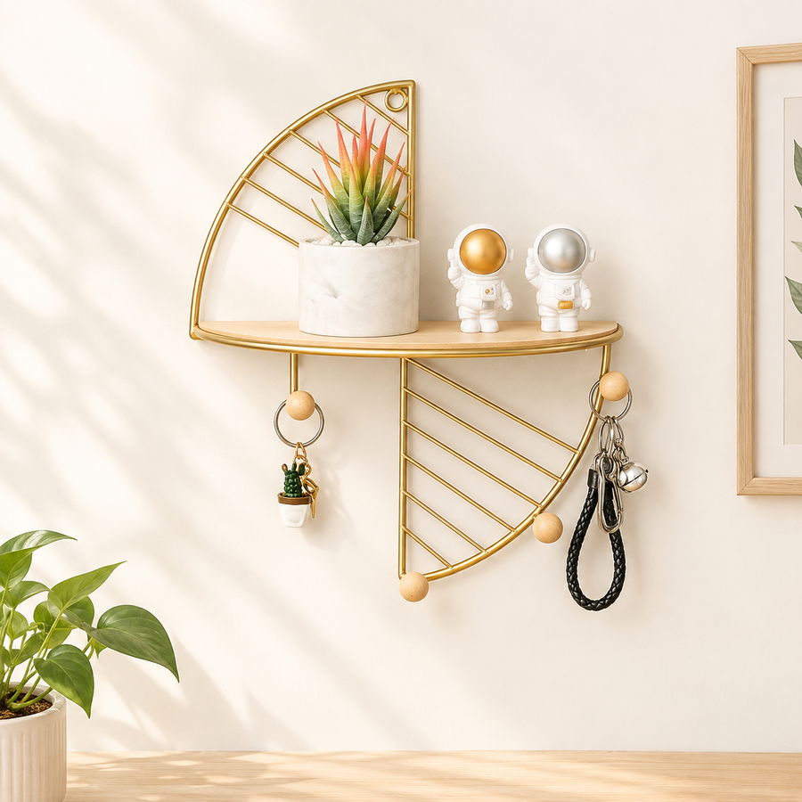 The Evergreen Golden Arc Metal Wall Shelf by Matrix