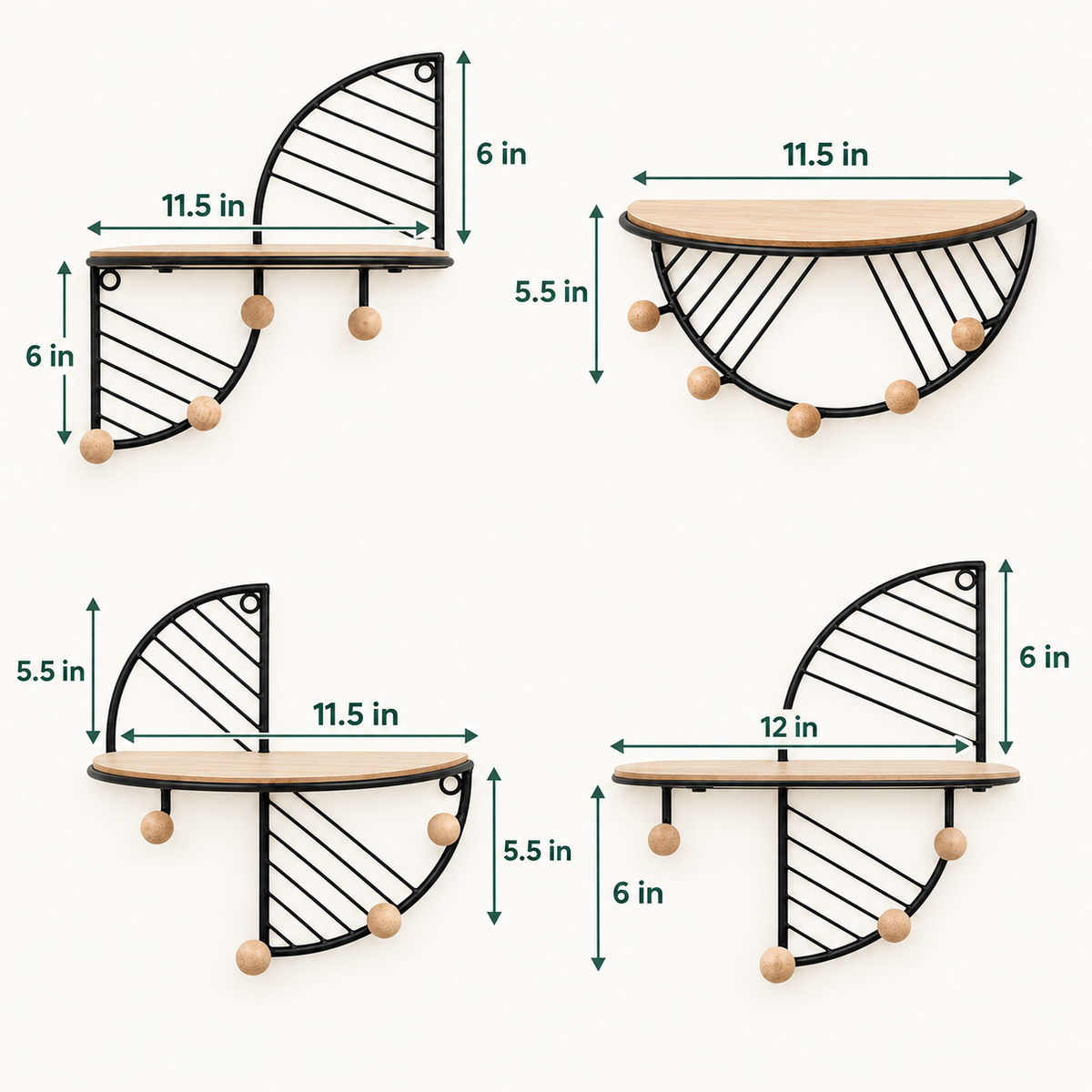 Metal Wall Mounted Storage Shelf dimensions
