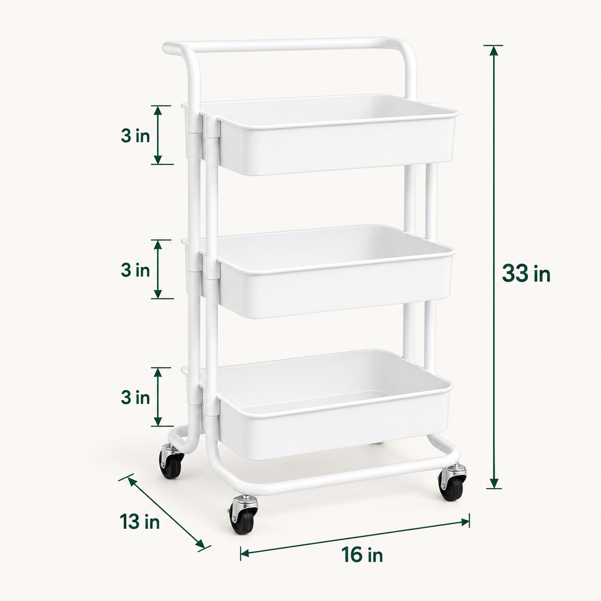 3-Tier Organizer Trolley by Matrix dimensions