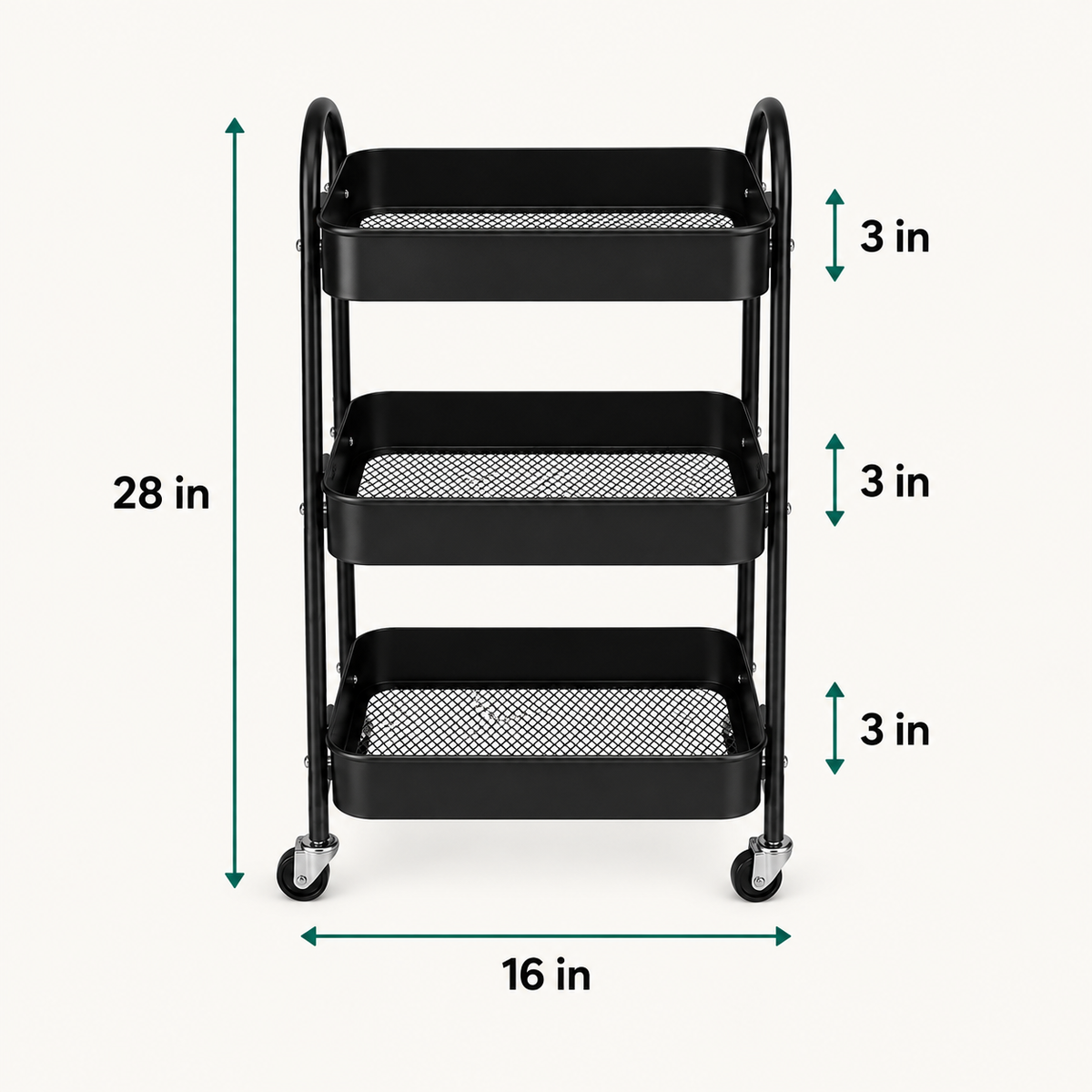 Metal Utility Trolley dimensions
