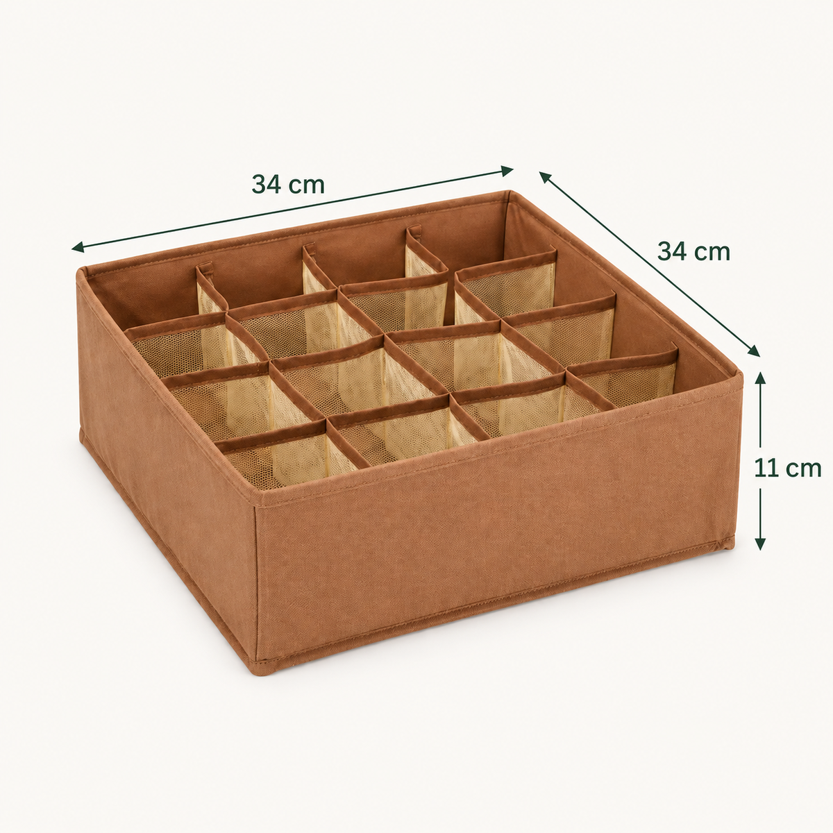 FlexFold 16-Grid Drawer & Wardrobe Organizer by Matrix dimensions