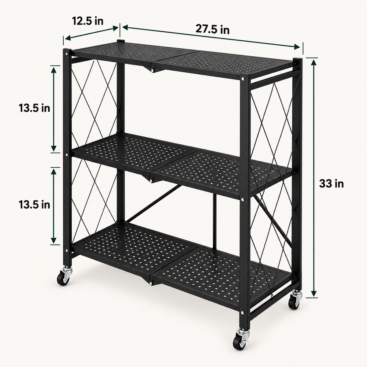 Foldable Kitchen Trolley dimensions
