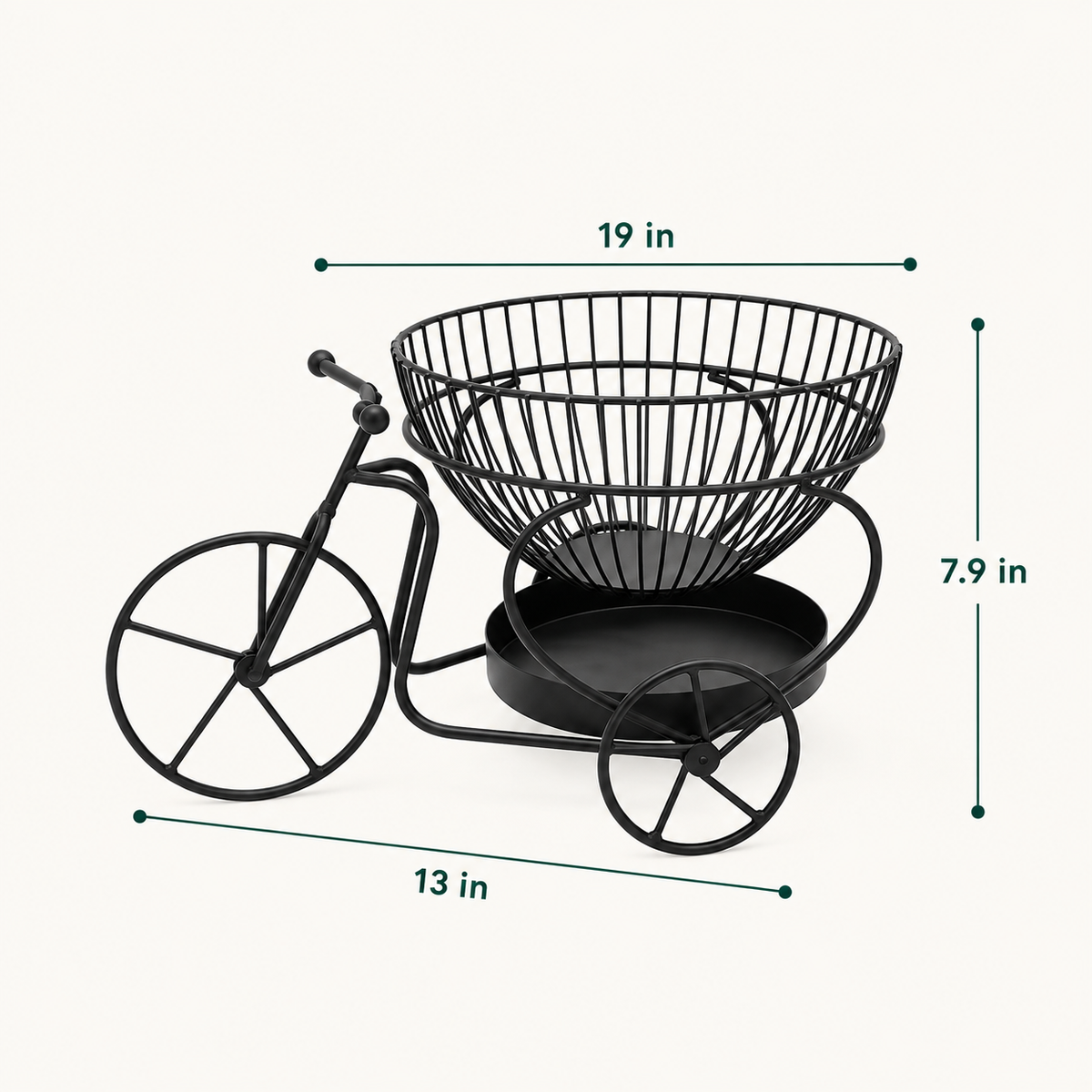 Tricycle Design Fruit Basket dimensions
