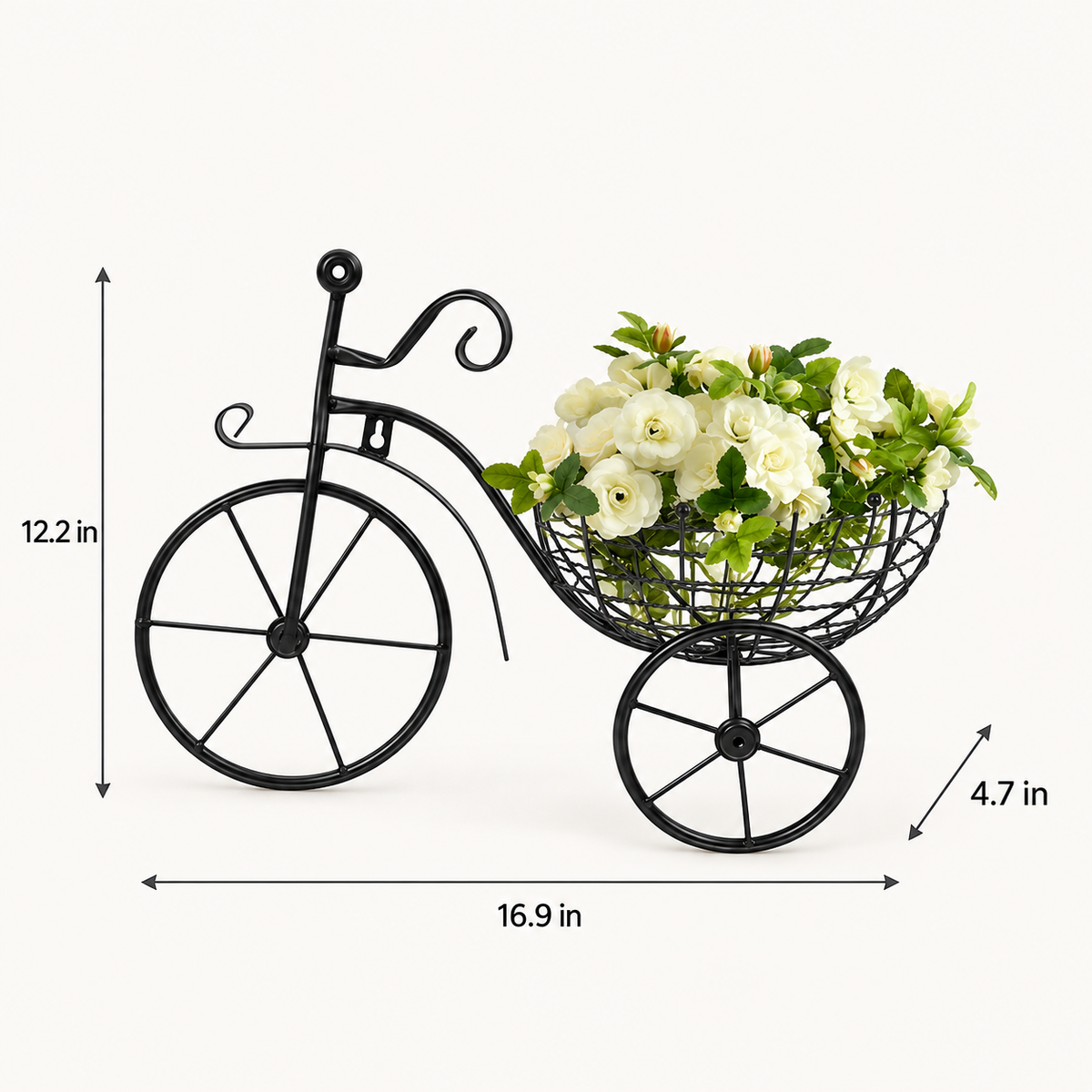 Bicycle Design Wall Basket For Home Decoration dimensions