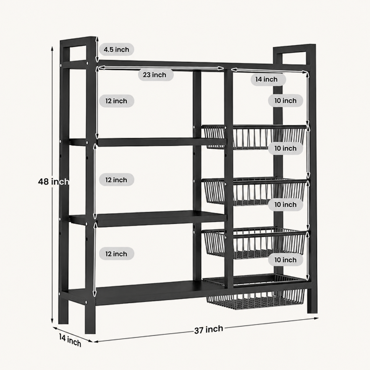 Multifunctional Storage Rack by Matrix dimensions