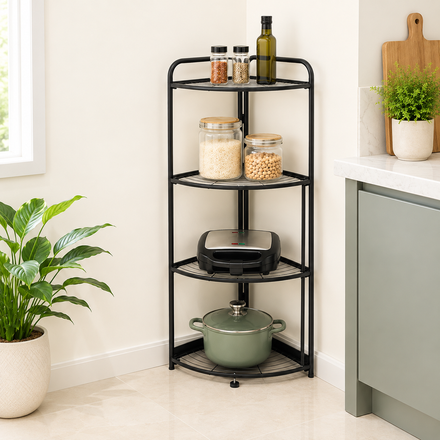 Foldable Corner Shelf with Tripod Base