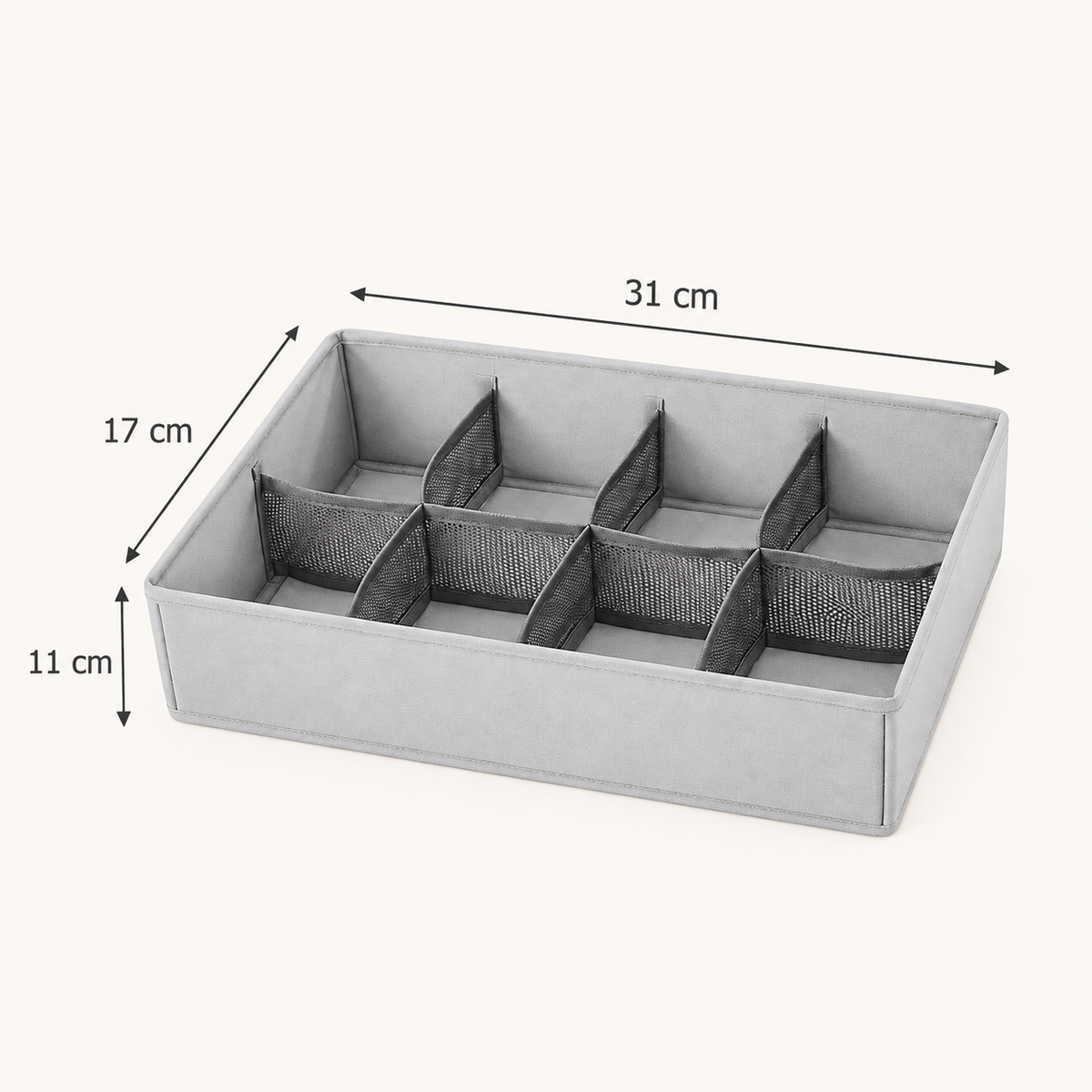 8-Grid Drawer & Accessories Organizer by Matrix dimensions