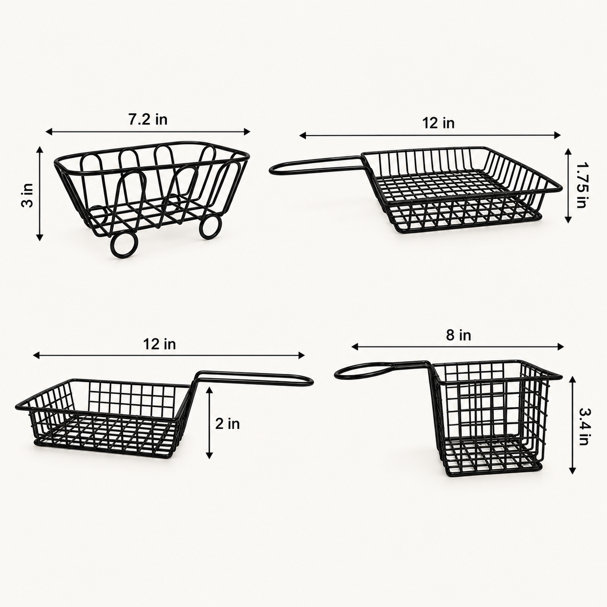 Snack Buckets (Pack of 4) dimensions