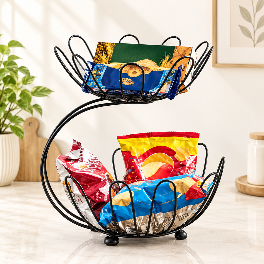 2-Tier Crescent Fruit Basket by Matrix