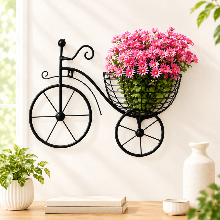 Bicycle Design Wall Basket For Home Decoration