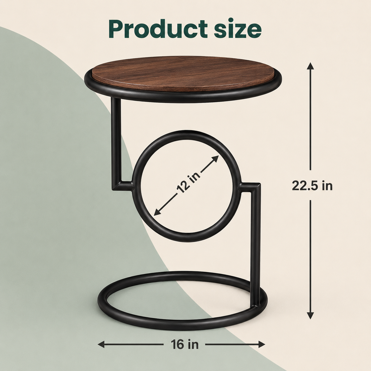 Loop Frame Accent Table by Matrix dimensions