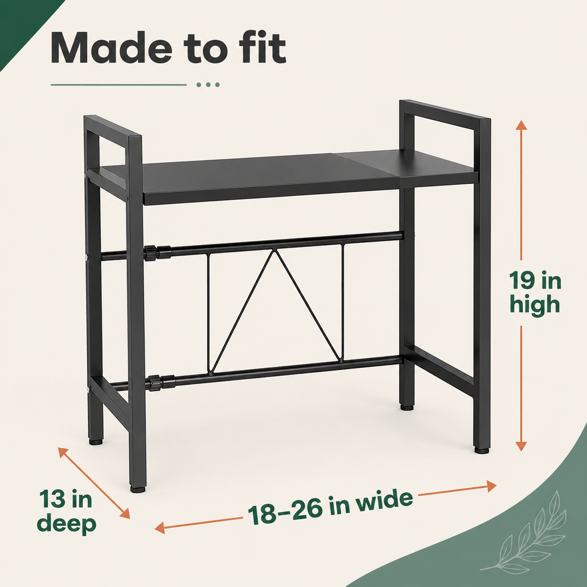 Adjustable Microwave Oven Shelf by Matrix dimensions