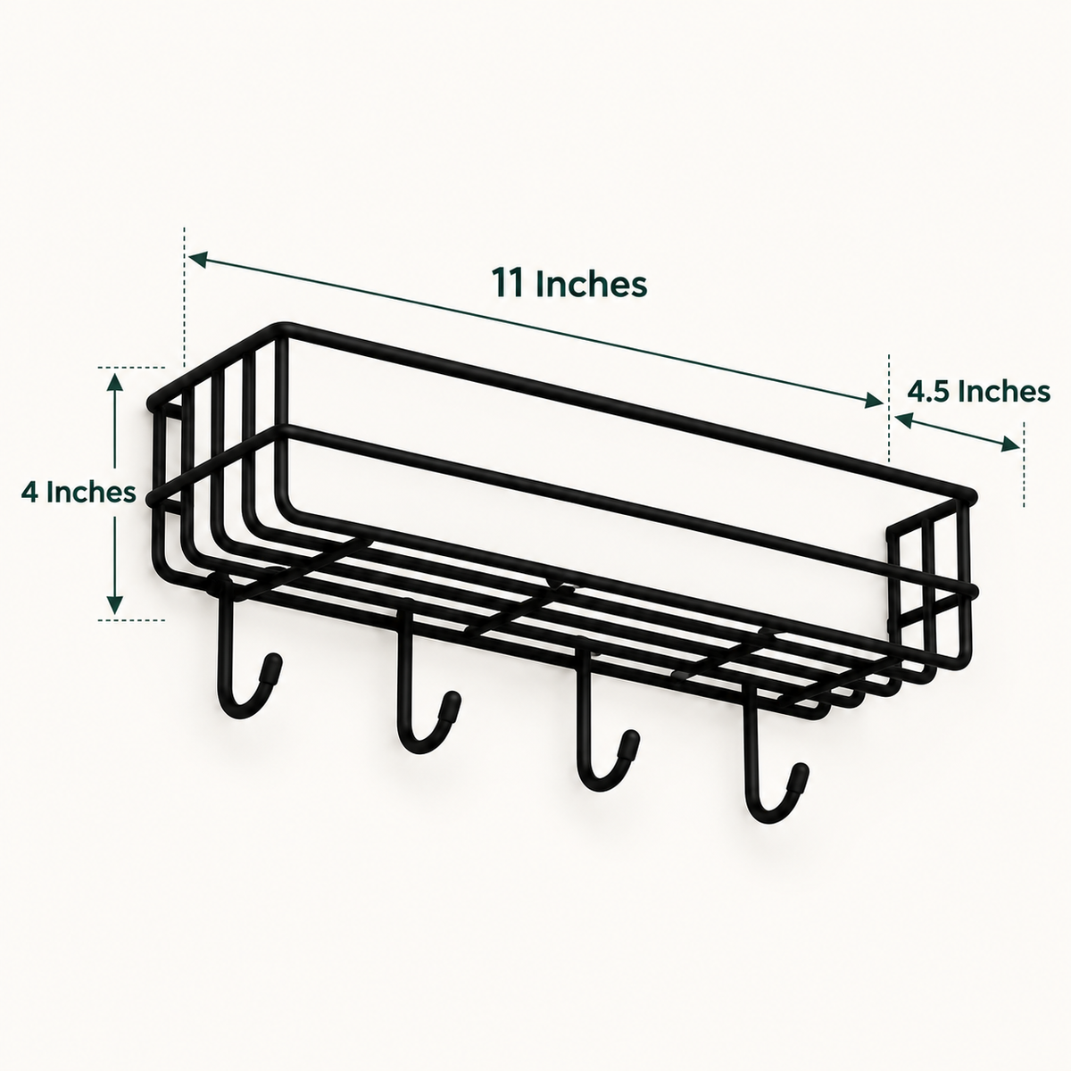 Rectangle Metal Stand With Hooks dimensions