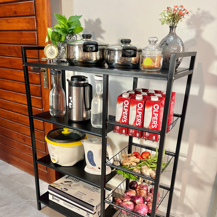 Multifunctional Metal Storage Rack - Heavy Duty 4-Tier Organizer ...