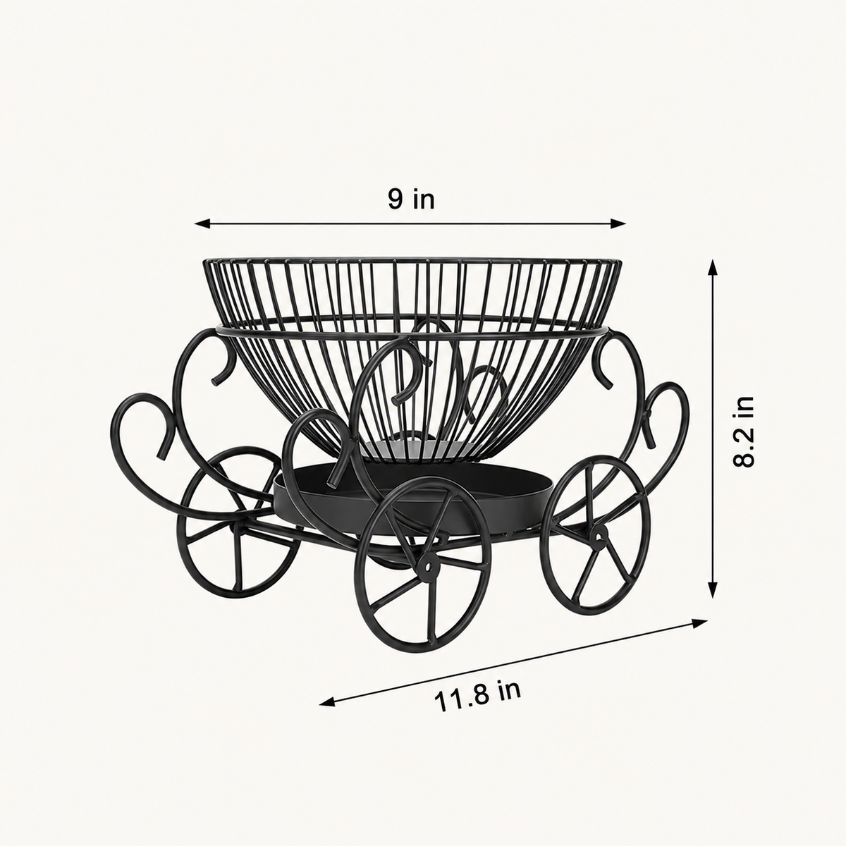 2 Tier Decorative Fruit Basket dimensions