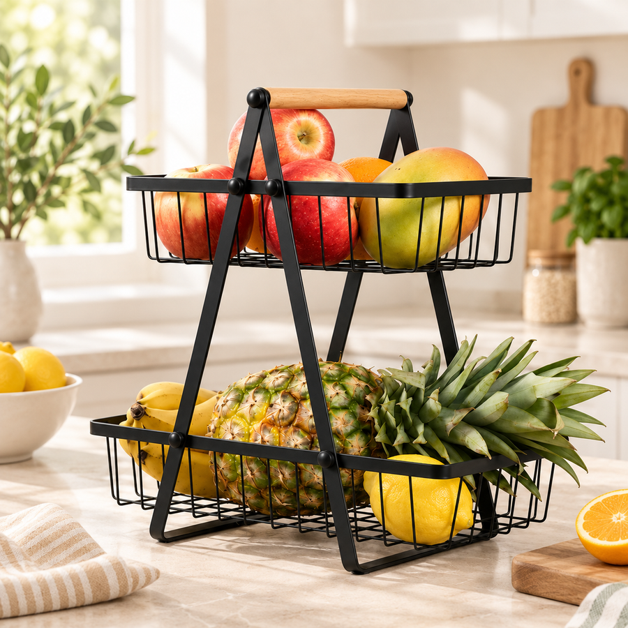 2-Tier Carry and Serve Fruit Basket by Matrix