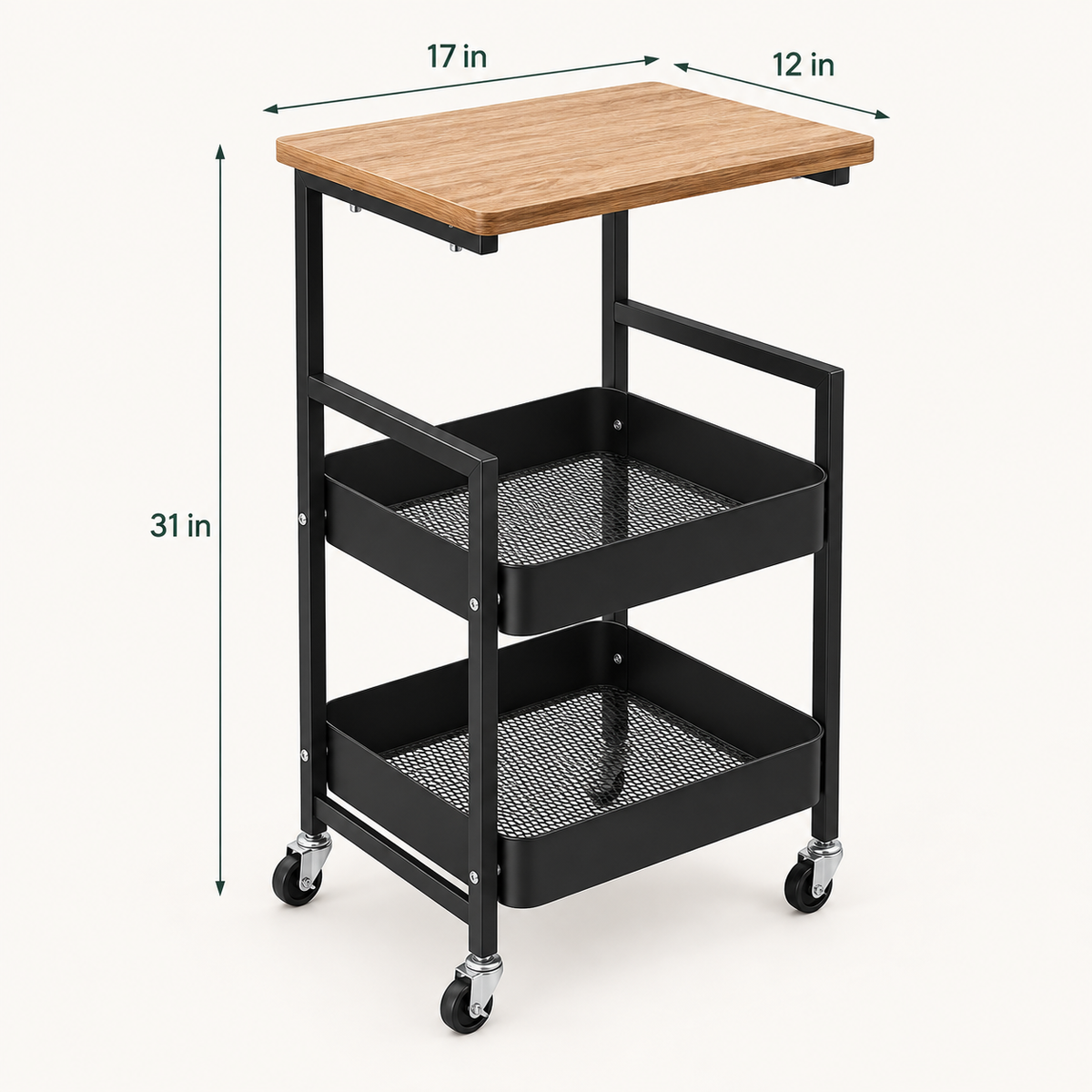 Serve & Store Rolling Cart by Matrix dimensions