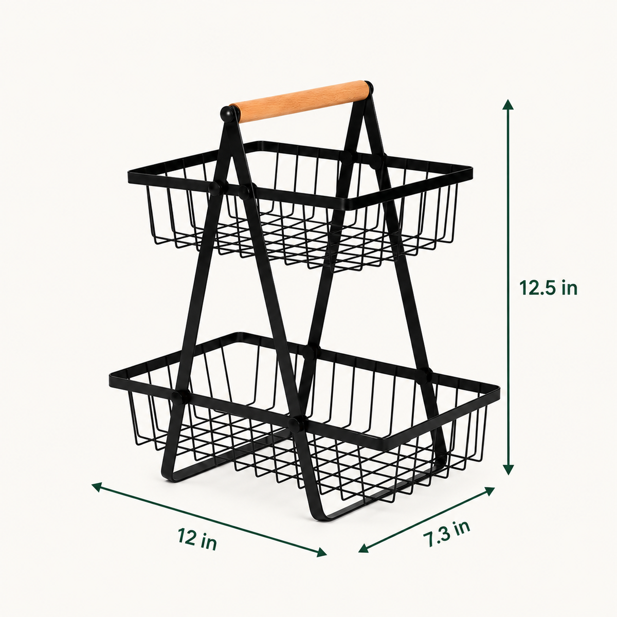2-Tier Carry and Serve Fruit Basket by Matrix dimensions