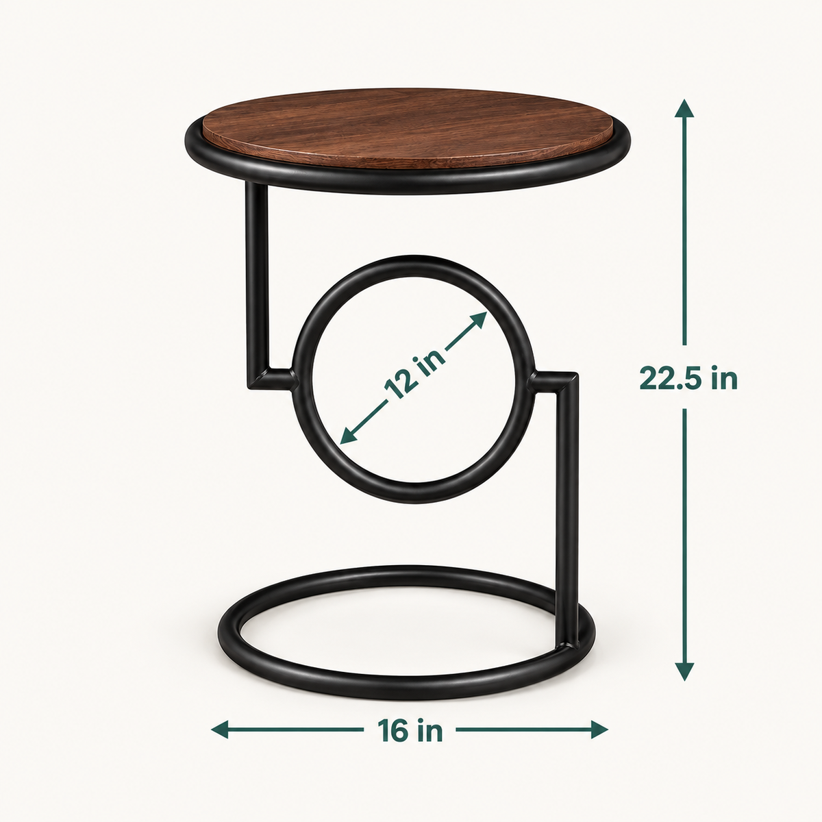 Loop Frame Accent Table by Matrix dimensions