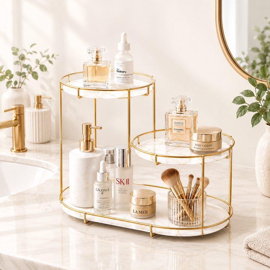 3-Tier Golden Vanity Stand by Matrix