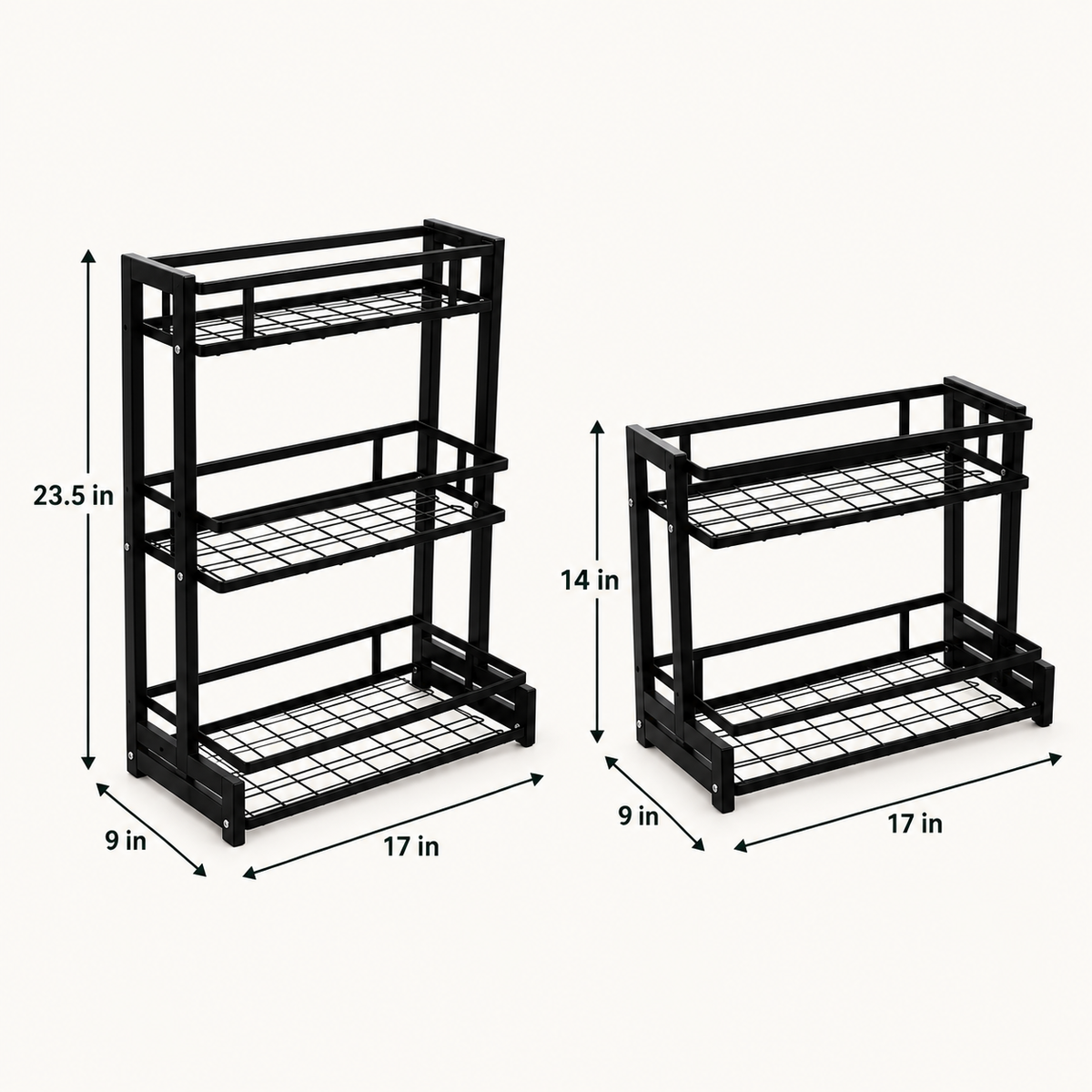 Multi-tiered Countertop Storage Rack by Matrix dimensions