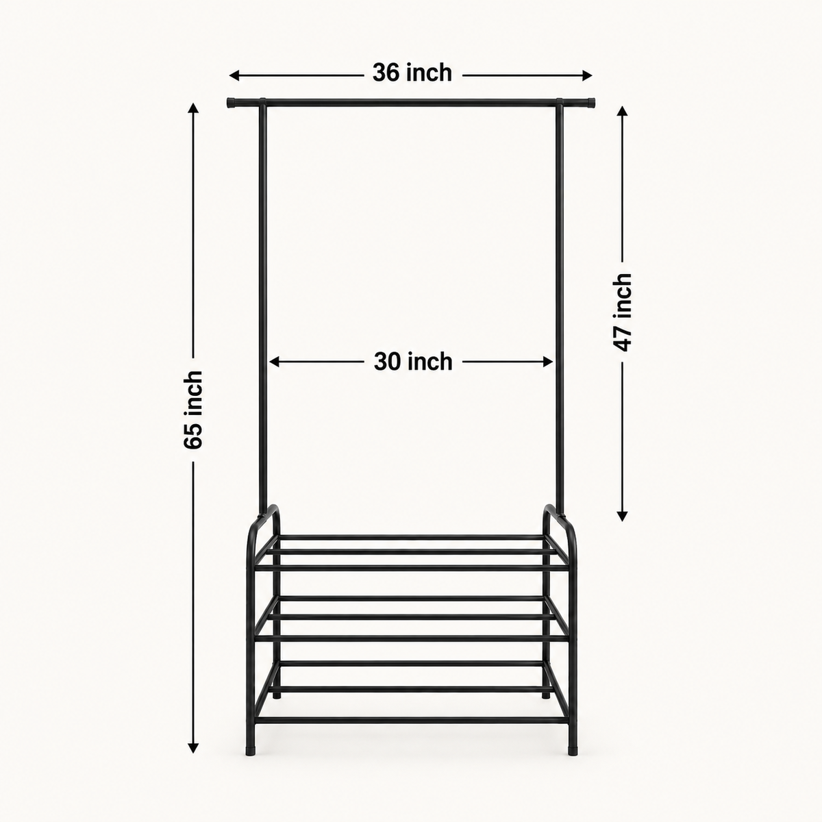 Metal Clothes & Shoes Organizer by Matrix dimensions