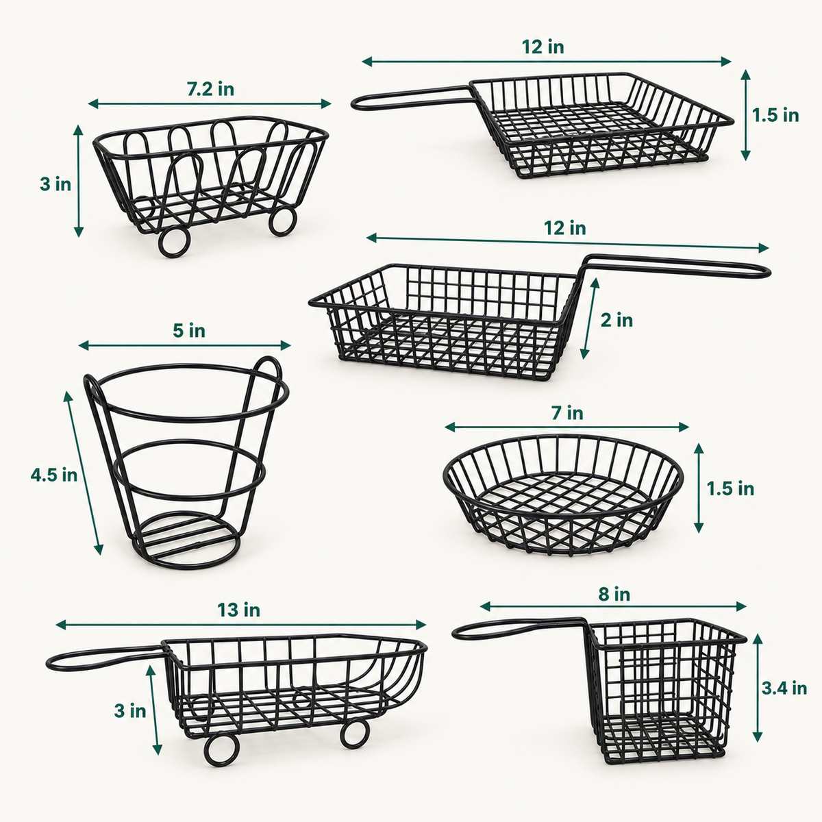 Snack Buckets & Restaurant Style Serving Platter dimensions