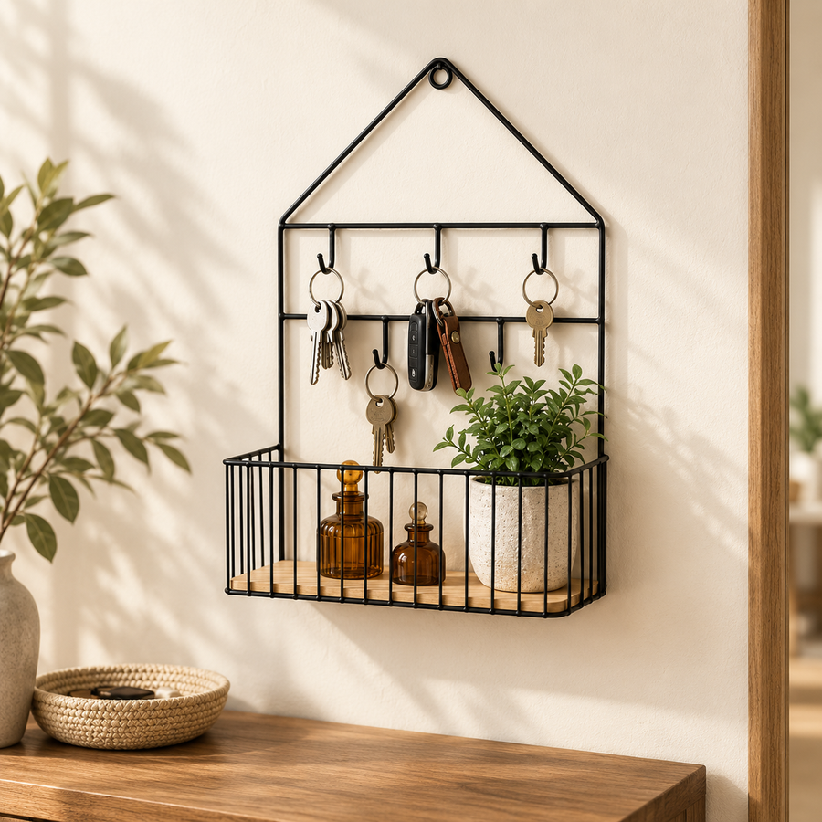 Creative Wall Mounted Shelf - Hooks